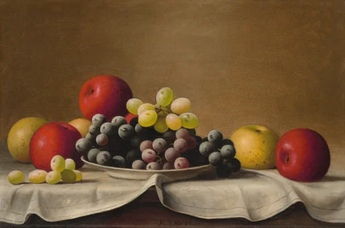 Still Life, Apples, Grapes by Barton Stone Hays, painting, 1826-1914