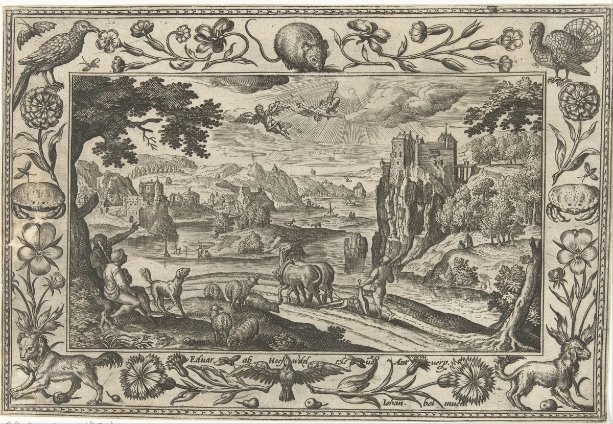 Val van Icarus by Unknown, print, 1582-1586