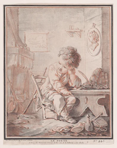 The Poet by Gilles Demarteau, print, 1742-1776