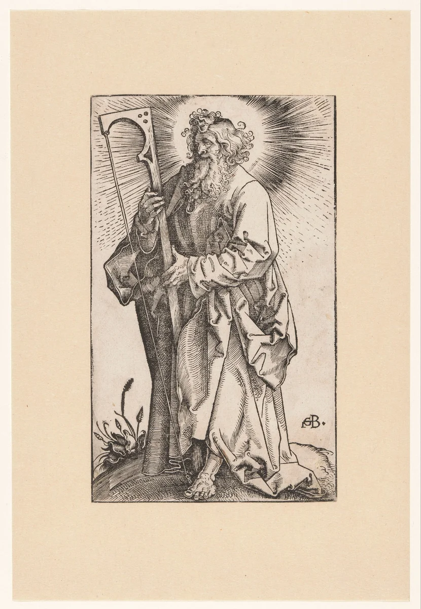 Jakobus de Mindere met hoedenmakersboog by Unknown, print, 1519
