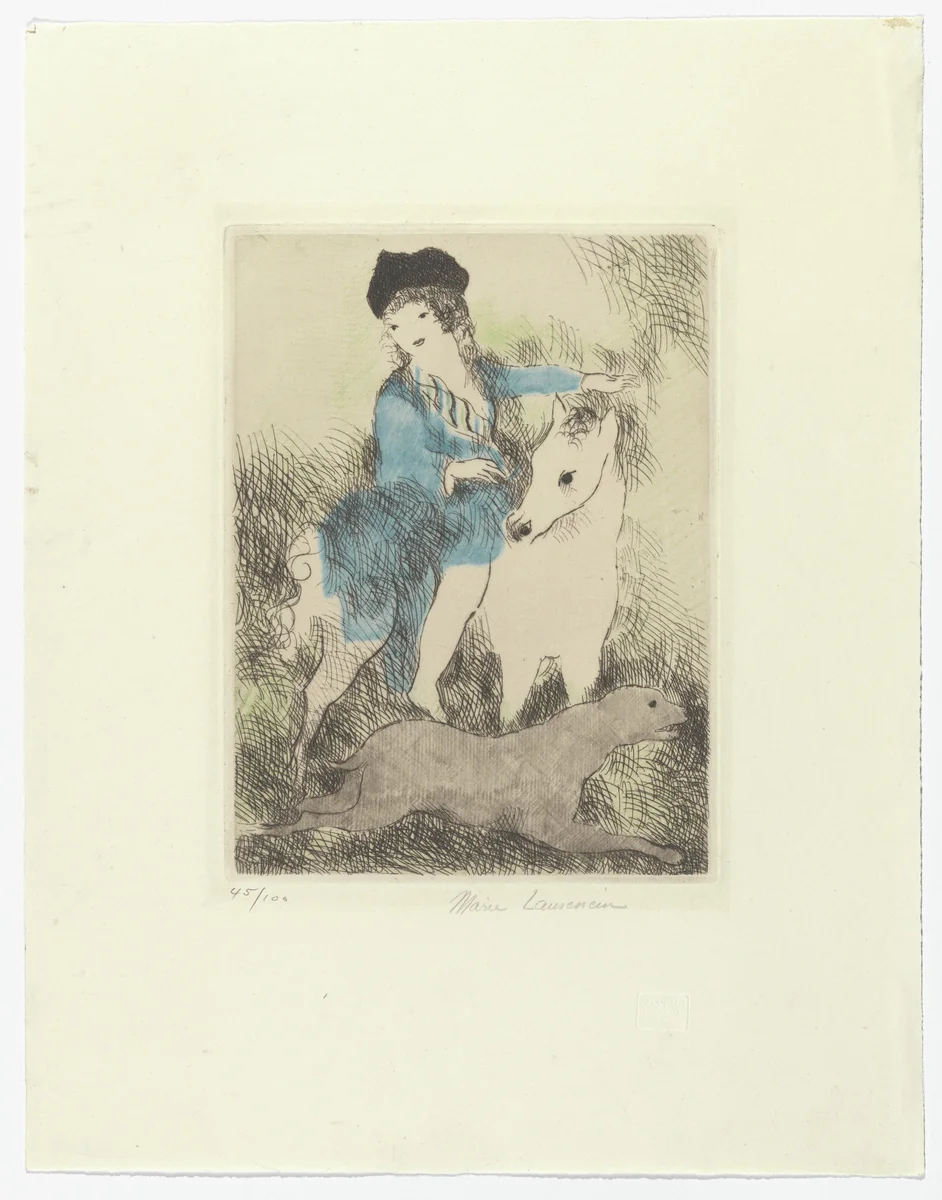 Horseback Ride (La Promenade à cheval) by Marie Laurencin, print, 1928