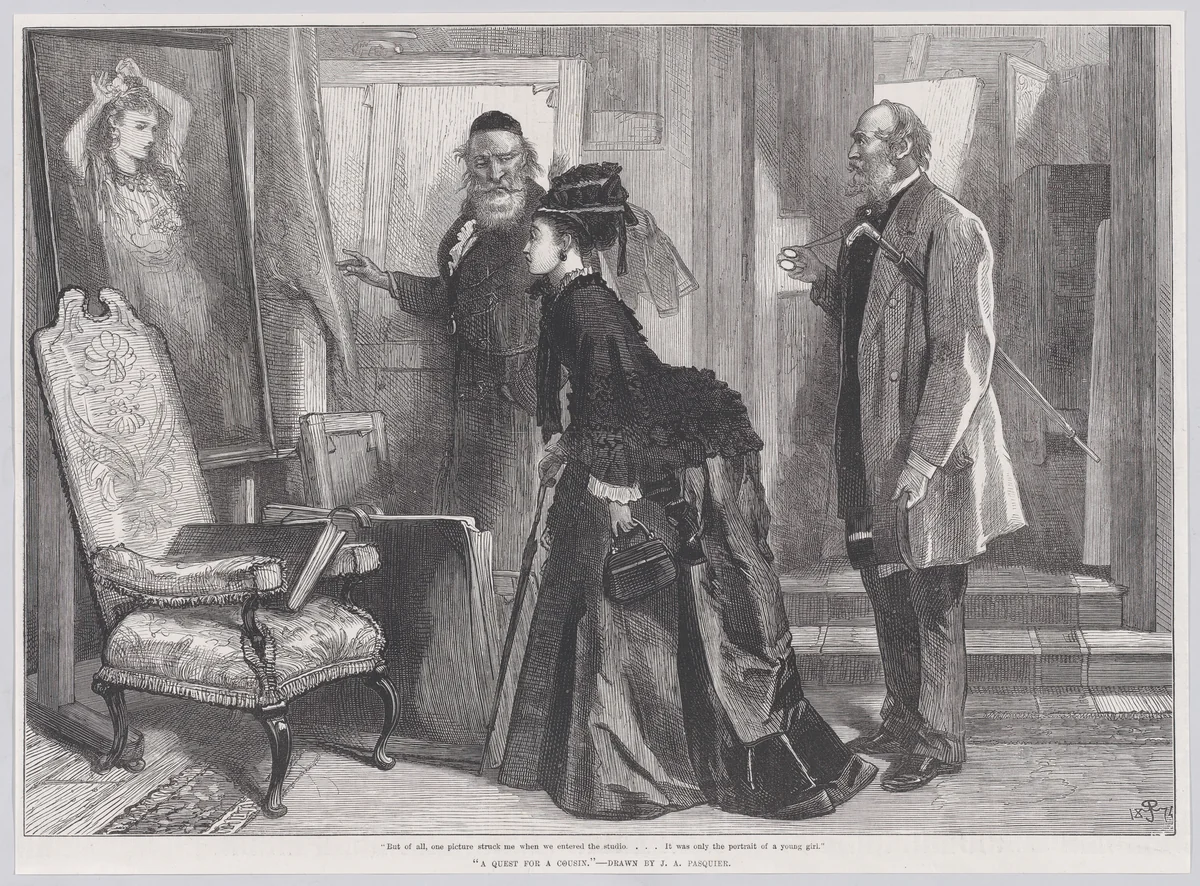A Quest for a Cousin, from "Illustrated London News" by James Abbott Pasquier, print, 1874