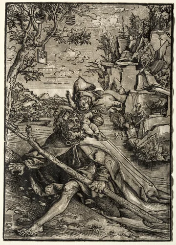 St. Christopher by Lucas Cranach, print, 1504-1514