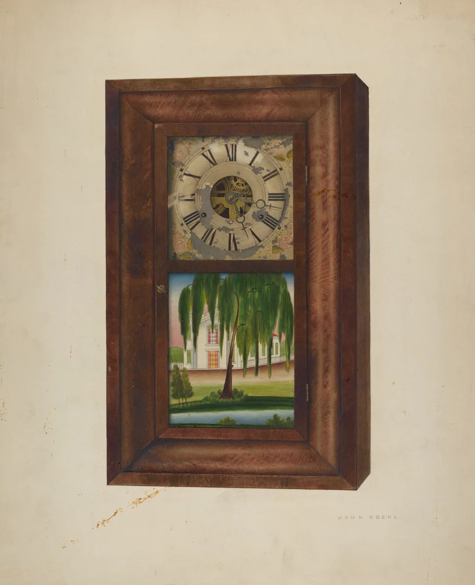 Painted Clock by John Koehl, index of american design, 1940