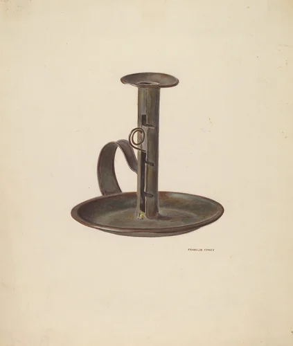 Candlestick and Holder by Franklyn Syres, index of american design, 1941