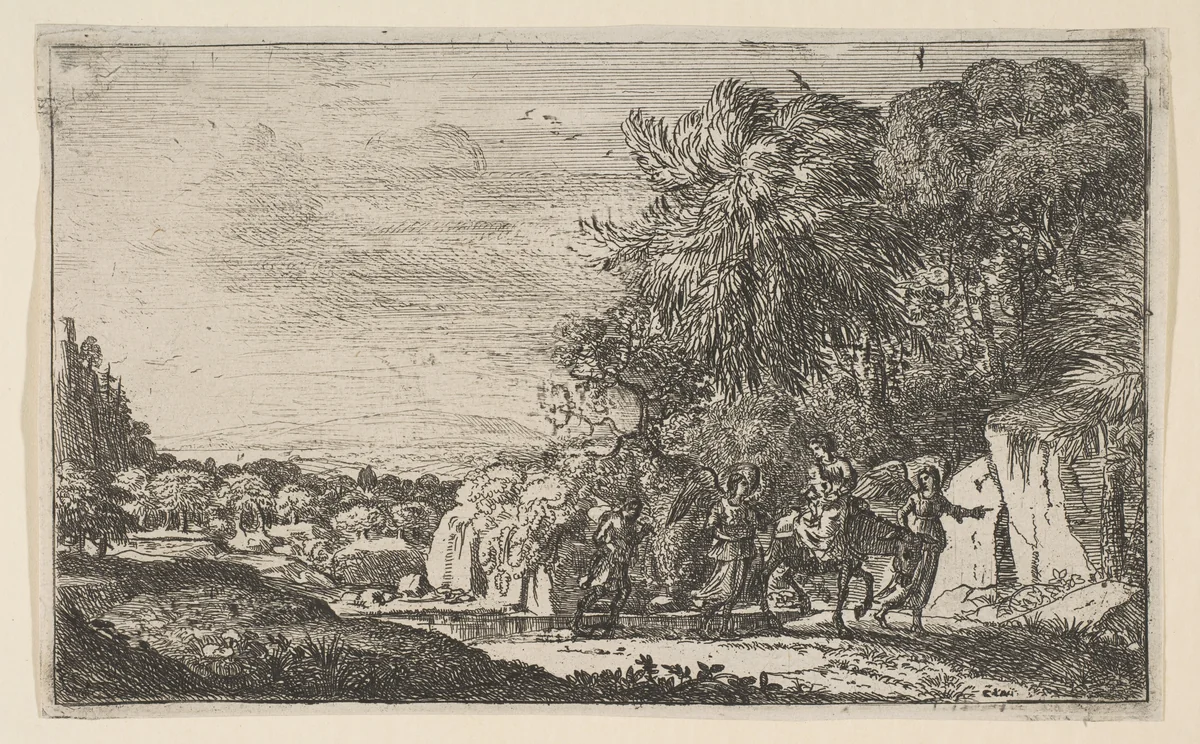 The Flight into Egypt by Claude Lorrain, print, 1625-1636