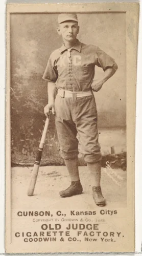 Joseph Brook "Joe" Gunson, Catcher, Kansas City Cowboys, from the Old Judge series (N172) for Old Judge Cigarettes by Goodwin & Company, photograph, 1888