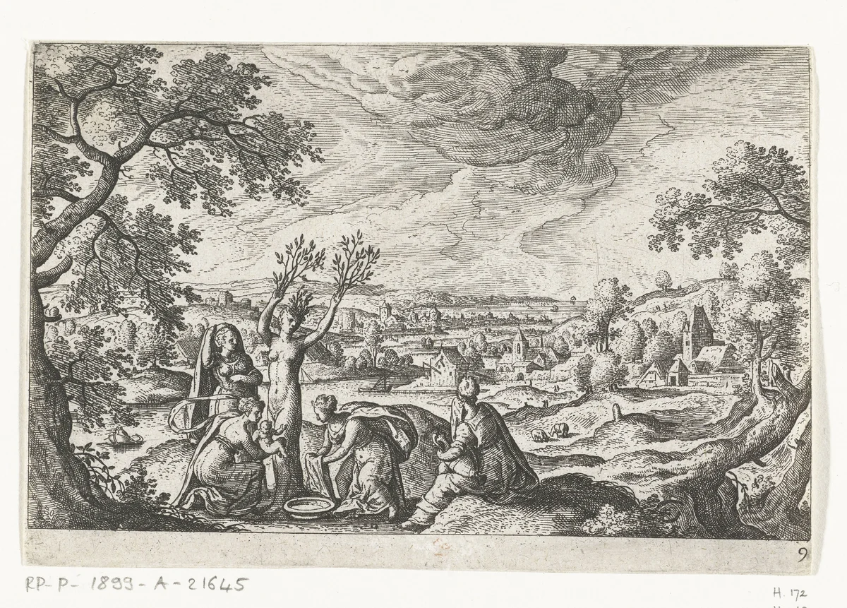 Geboorte van Adonis by anonymous, print, 1550-1650