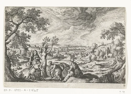 Geboorte van Adonis by anonymous, print, 1550-1650
