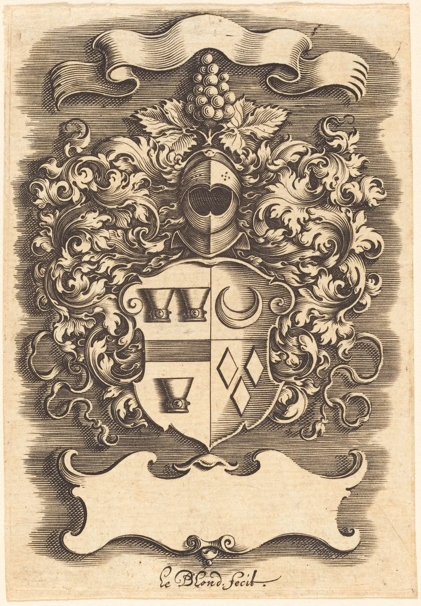 Crest by Michel Le Blon, print, 1587-1656