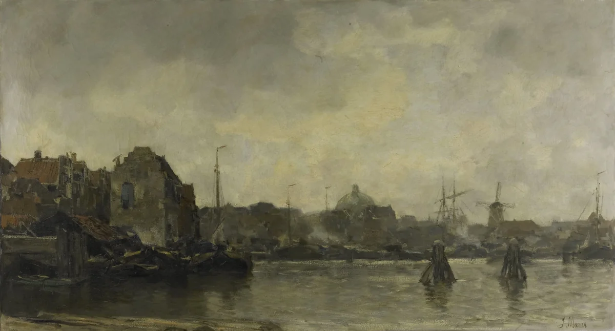 Stadsgezicht by Jacob Maris, painting, 1898