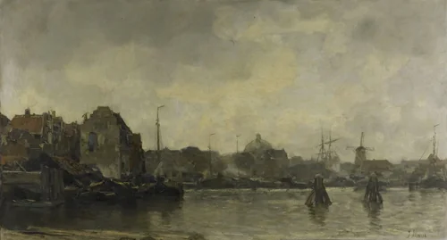 Stadsgezicht by Jacob Maris, painting, 1898