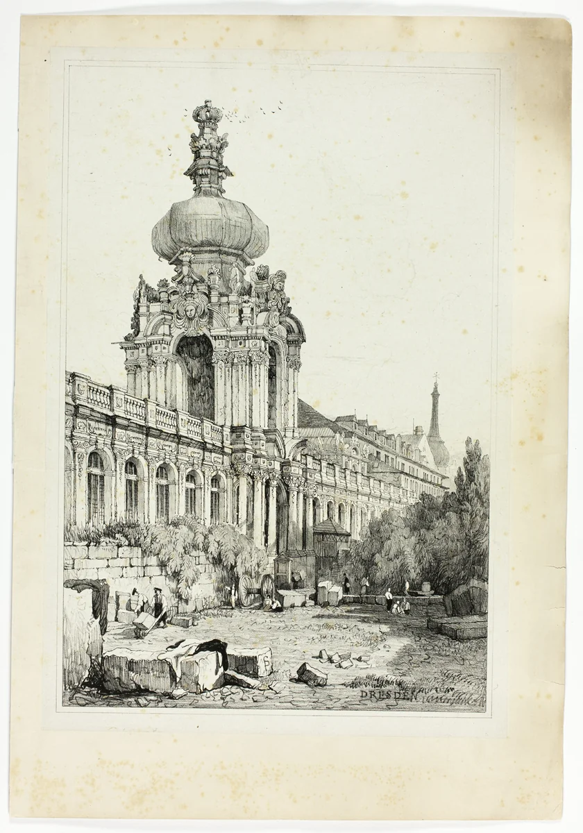 Dresden, from Facsimiles of Sketches made in Flanders and Germany by Samuel Prout, print, 1833