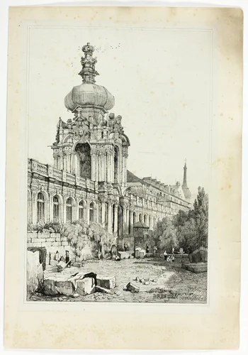 Dresden, from Facsimiles of Sketches made in Flanders and Germany by Samuel Prout, print, 1833