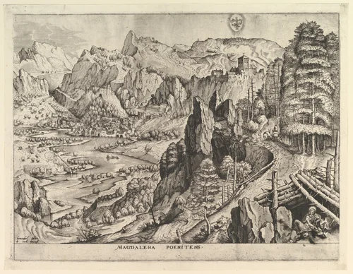 The Penitent Magdalene (Magdalena poenitens), from "The Large Landscapes" by Johannes van Doetecum, print, 1550-1560