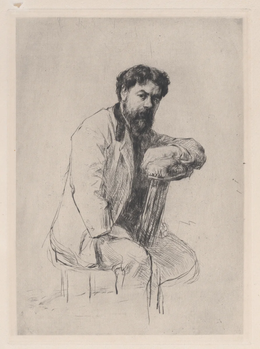 Portrait of Henri Rouart by Marcellin Desboutin, print, 1875