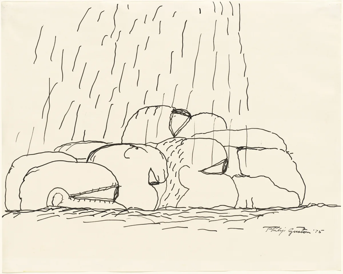 Rain by Philip Guston, drawing, 1975