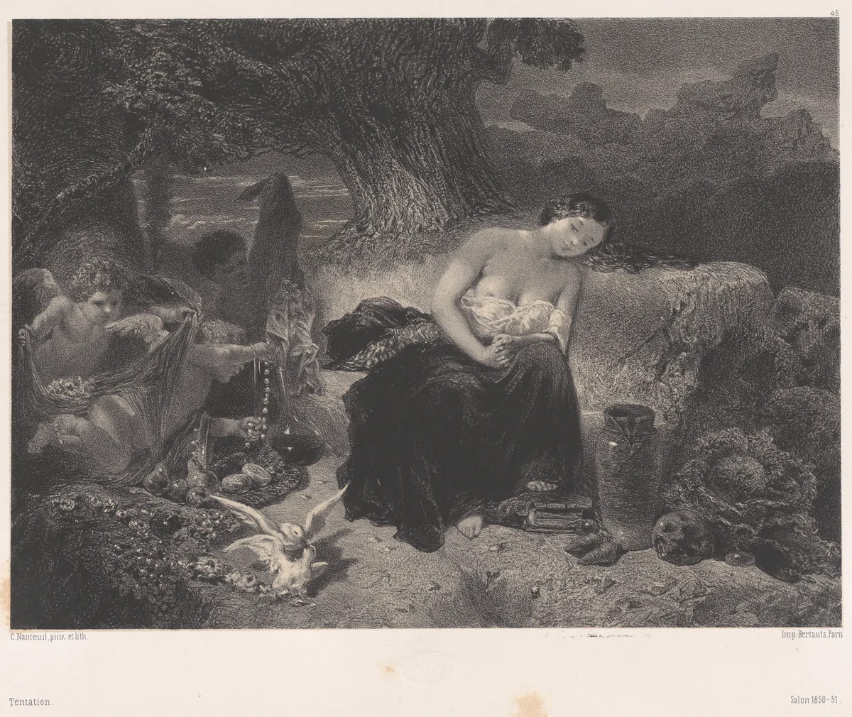 Temptation by Célestin Nanteuil, print, 1845-1855