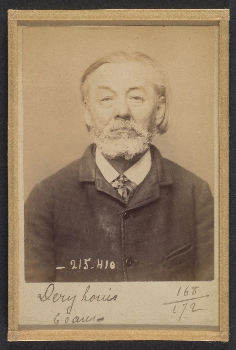 Dery. Louis. 60 ans, né à Cobugny (Nièvre). Cordonnier. Anarchiste. 9/3/94. by Alphonse Bertillon, photograph, 1894