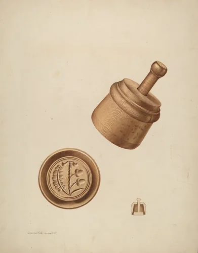Butter Mold by Wellington Blewett, index of american design, 1937