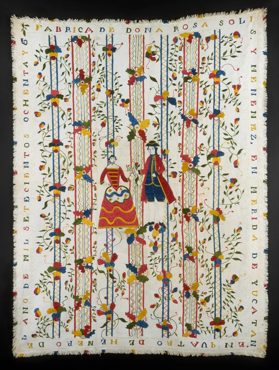 Embroidered coverlet (Colcha) by Doña Rosa Solís y Menéndez, artwork, 1786