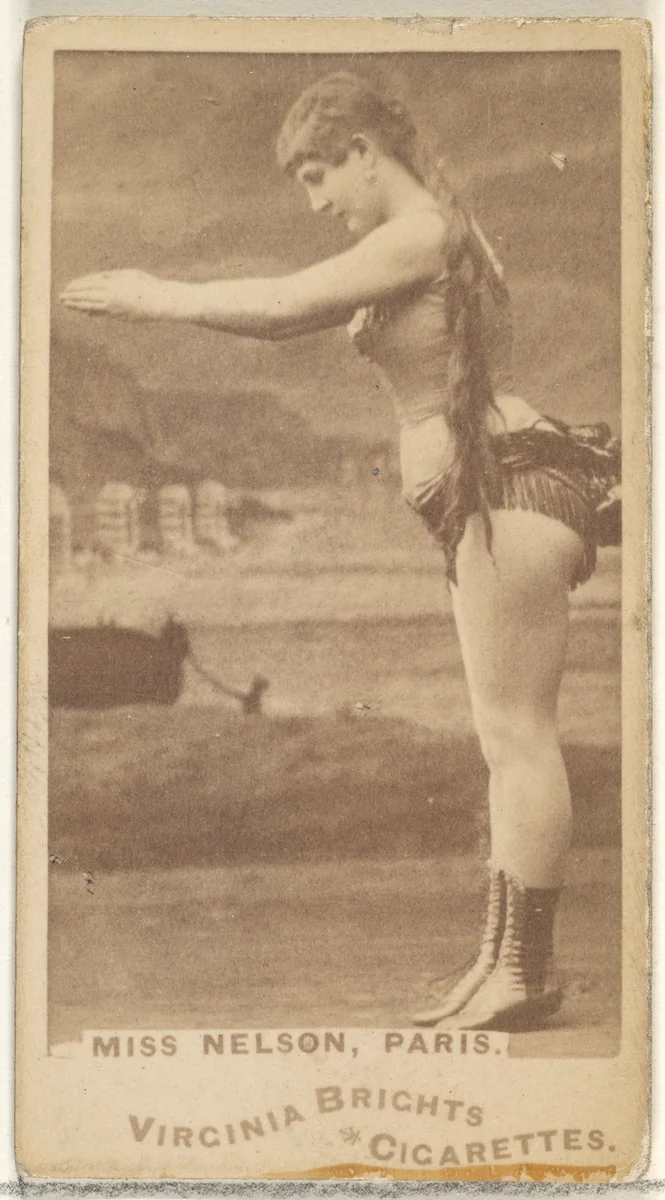 Miss Nelson, Paris, from the Actors and Actresses series (N45, Type 1) for Virginia Brights Cigarettes by Allen & Ginter, photograph, 1885-1891