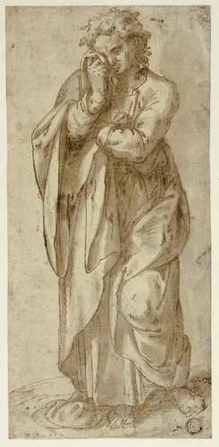 Weeping Saint John the Evangelist by Unknown Artist, drawing, 1580-1599