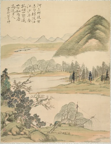 Willow Branches in Spring by Tsubaki Chinzan (椿椿山), other, 1847