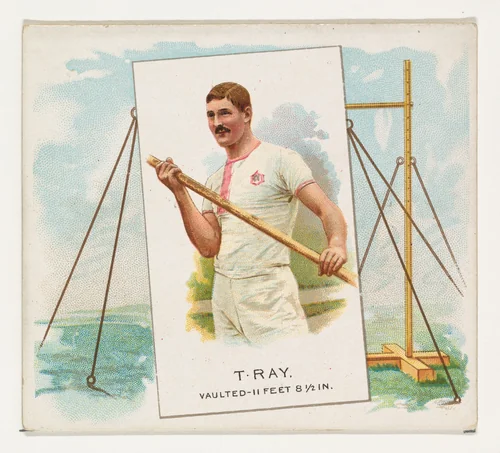 T. Ray, Pole Vault, from World's Champions, Second Series (N43) for Allen & Ginter Cigarettes by Allen & Ginter, print, 1888