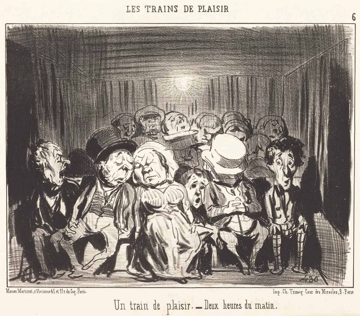 Un Train de plaisir by Honoré Daumier, print, 1852