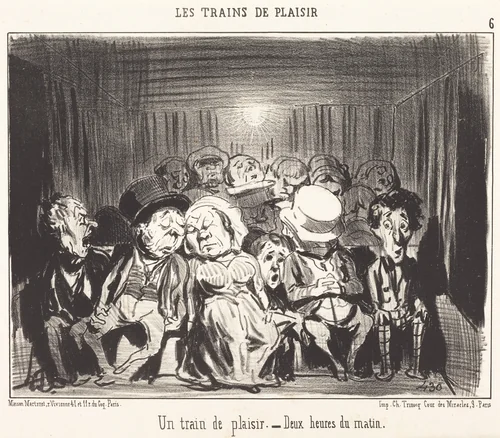 Un Train de plaisir by Honoré Daumier, print, 1852