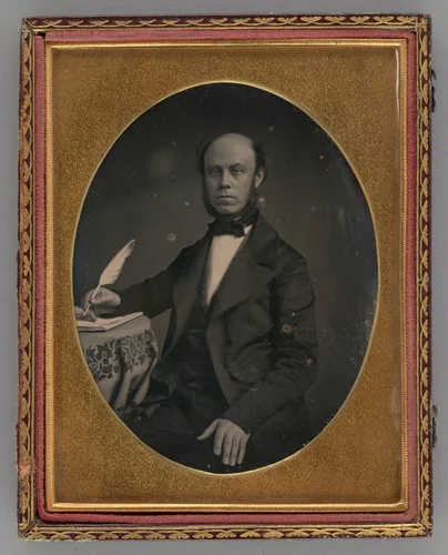 Untitled (Portrait of Seated Man Holding a Quill) by Unknown maker, other, 1853