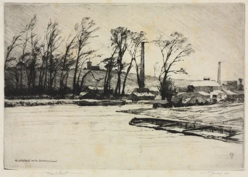 A Wintry Blast on the Stourbridge Canal by Frank Short, print, 1890