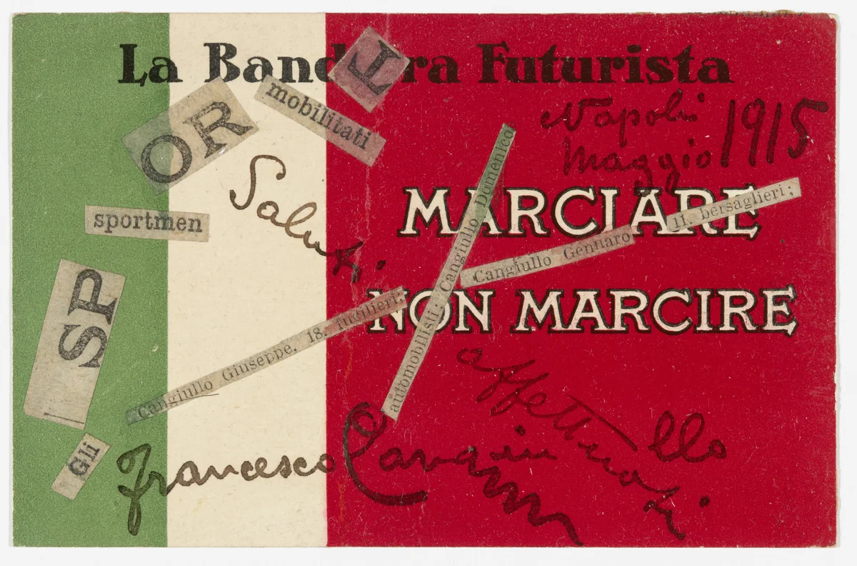 La Bandiera Futurista by Francesco Cangiullo, drawing, 1915