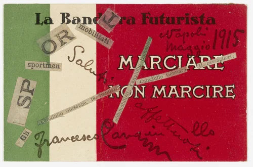 La Bandiera Futurista by Francesco Cangiullo, drawing, 1915