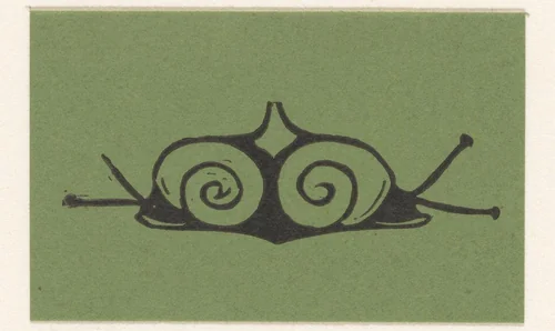 Vignet met twee slakken by Gerrit Willem Dijsselhof, print, 1892