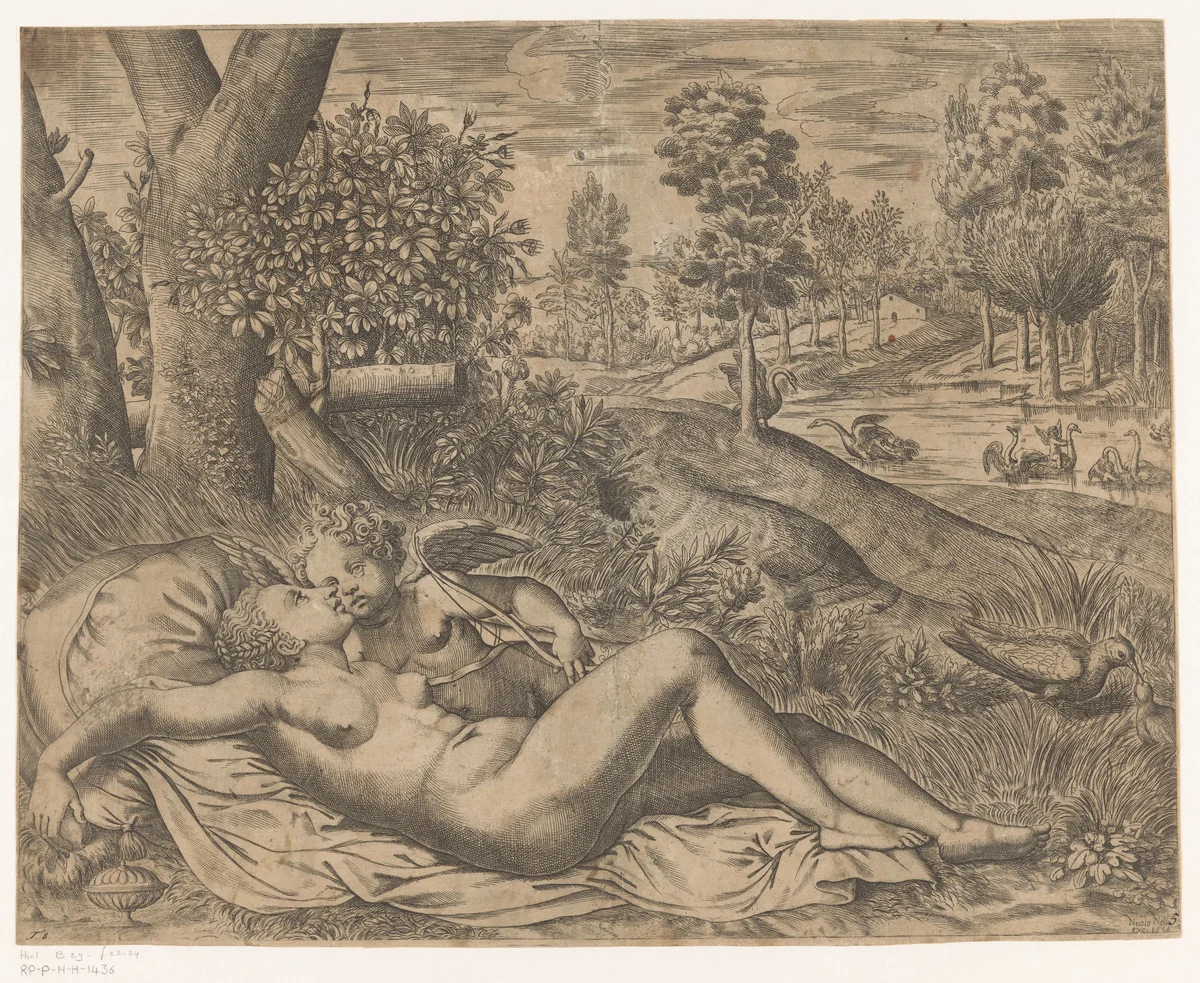 Venus en Amor by Unknown, print, 1566
