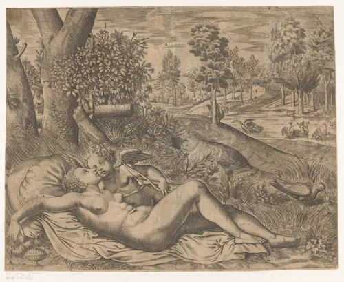 Venus en Amor by Unknown, print, 1566
