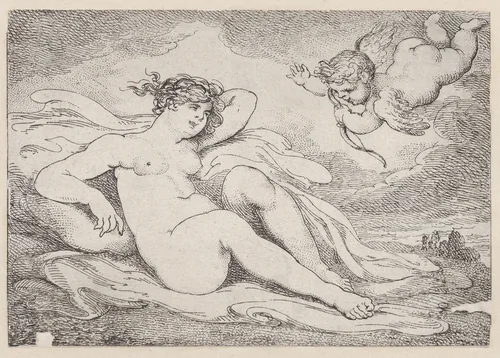 Venus and Cupid by Thomas Rowlandson, print, 1799