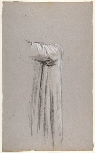 Drapery Study for a Monk (lower register; study for wall paintings in the Chapel of Saint Remi, Sainte-Clotilde, Paris, 1858) by Isidore Pils, drawing, 1830-1875