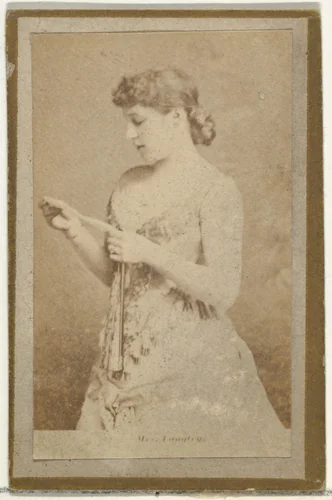 Mrs. Langtry, from the Actresses and Celebrities series (N60, Type 2) promoting Little Beauties Cigarettes for Allen & Ginter brand tobacco products by Allen & Ginter, photograph, 1887
