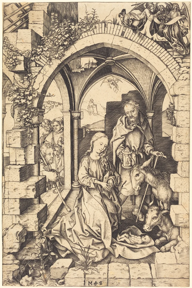 The Nativity by Martin Schongauer, print, 1470-1475