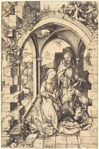 The Nativity by Martin Schongauer, print, 1470-1475