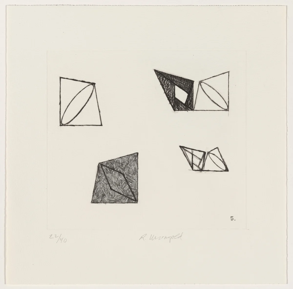 Pages, 5 by Robert Mangold, portfolio, 1989