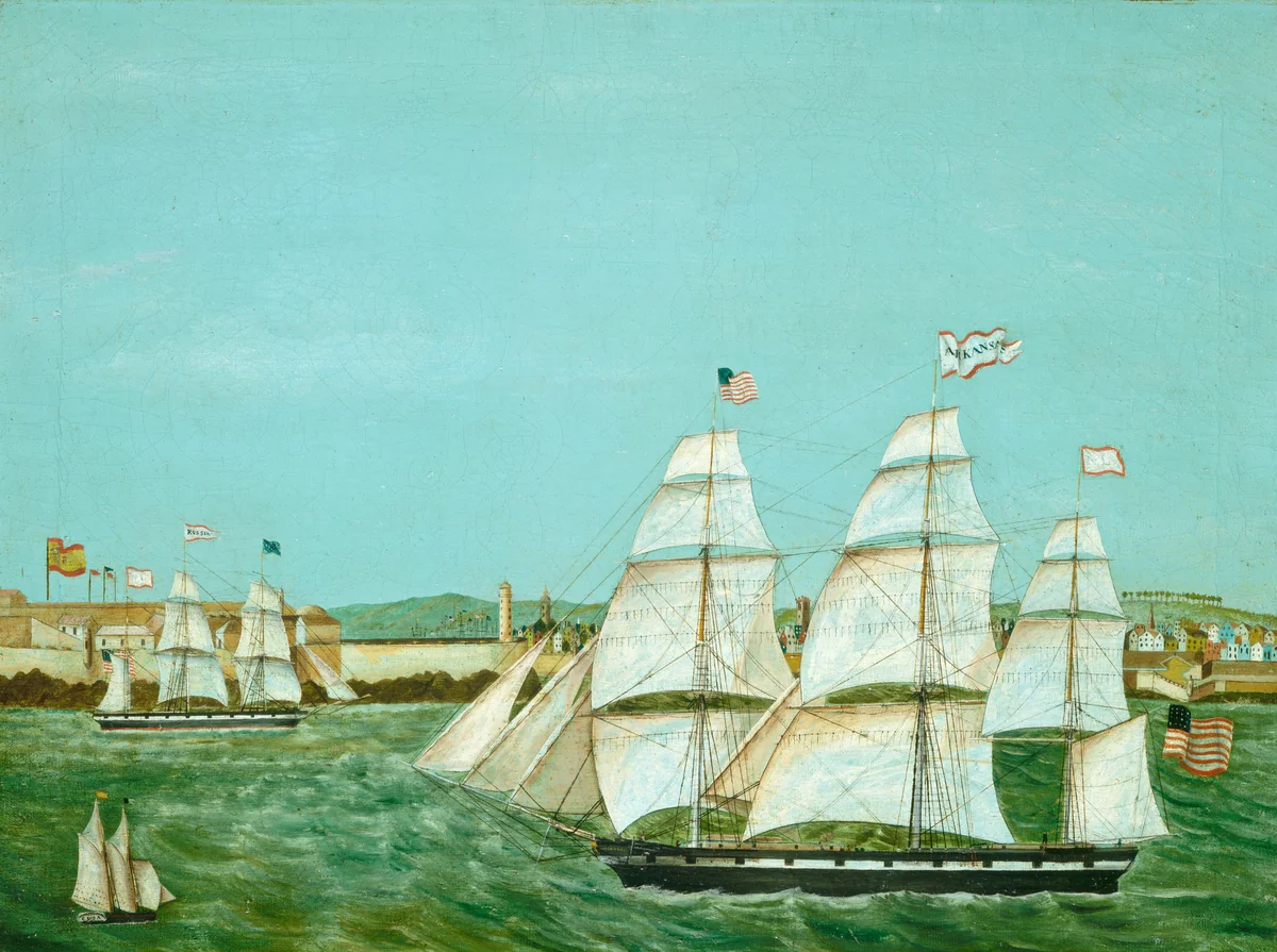 Ship "Arkansas" Leaving Havana by A. Hashagen, painting, 1847
