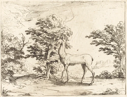 The Doe by Jacques Callot, print, 1592-1635