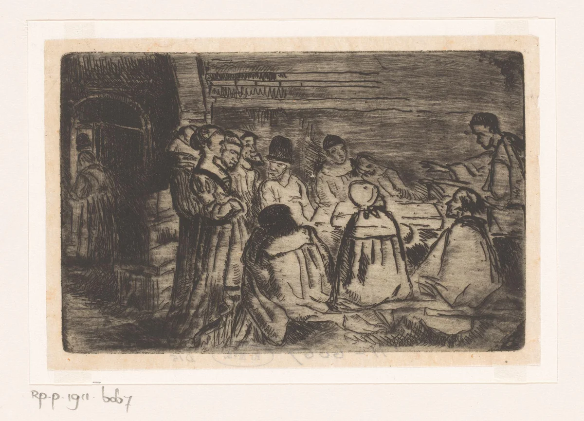 Hervormde kerkdienst in een schuilkerk by Henri Leys, print, 1825-1869