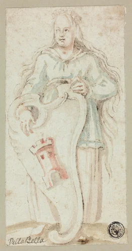 Saint Barbara by Unknown Artist, drawing, 1630-1664