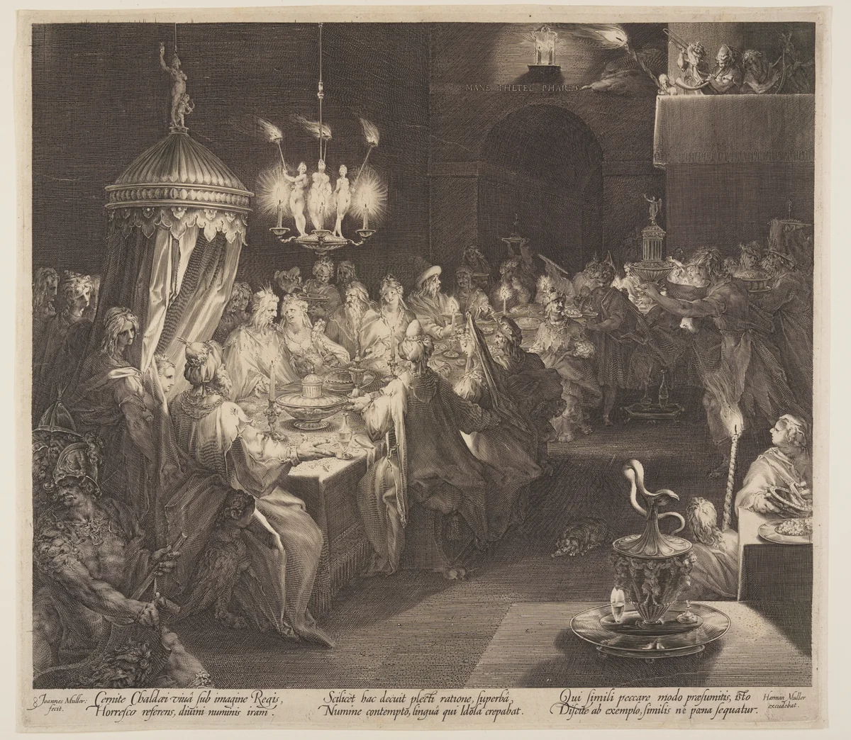 Belshazzar’s Feast by Jan Harmensz. Muller, print, 1593-1603