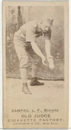 Charles Columbus "Count" Campau, Left Field, Detroit Wolverines, from the Old Judge series (N172) for Old Judge Cigarettes by Goodwin & Company, photograph, 1888